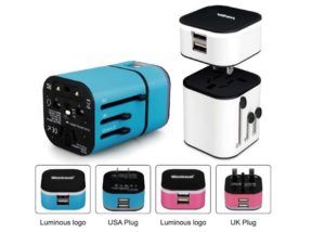 universal Travel adaptor with 2 USBports